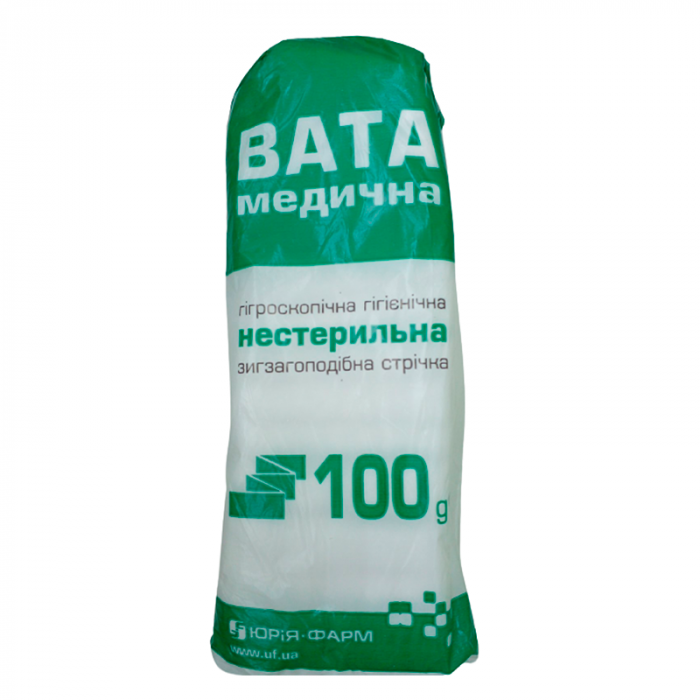 Вата нестерильная рулон Юрия-Фарм 100 г заказать