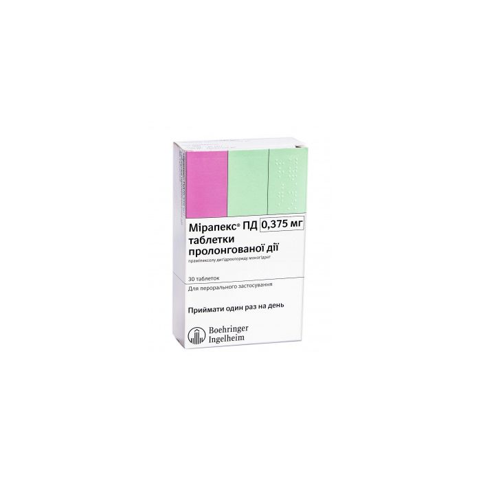 Мірапекс ПД 0,375 мг таблетки №30 ADD