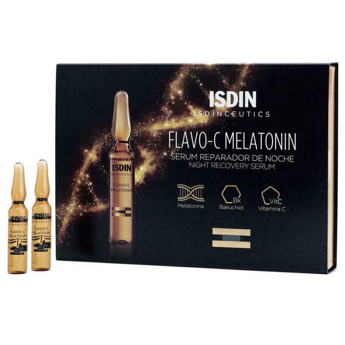 Сироватка ISDIN Flavo-C Melatonin нічна відновлення шкіри обличчя 10*2 мл ціна