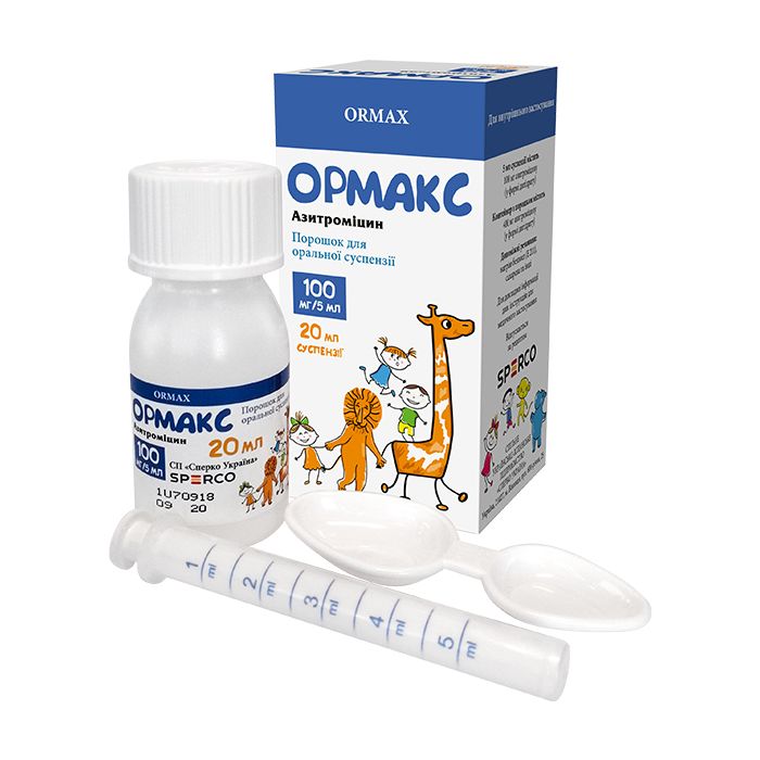 Ормакс 100 мг/5 мл порошок для приготування суспензії 20 мл  фото