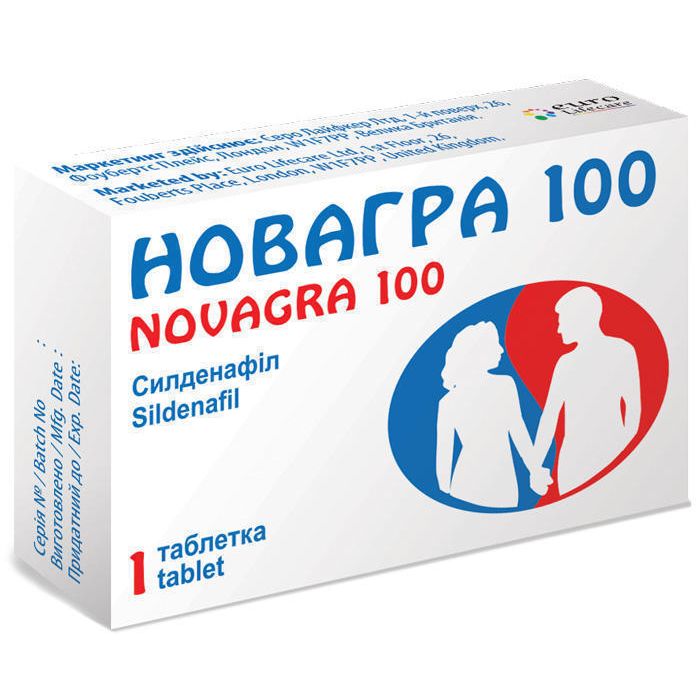 Новагра 100 мг таблетки №1 + Новагра 100 мг таблетки №1 (Акційний комплект) в інтернет-аптеці