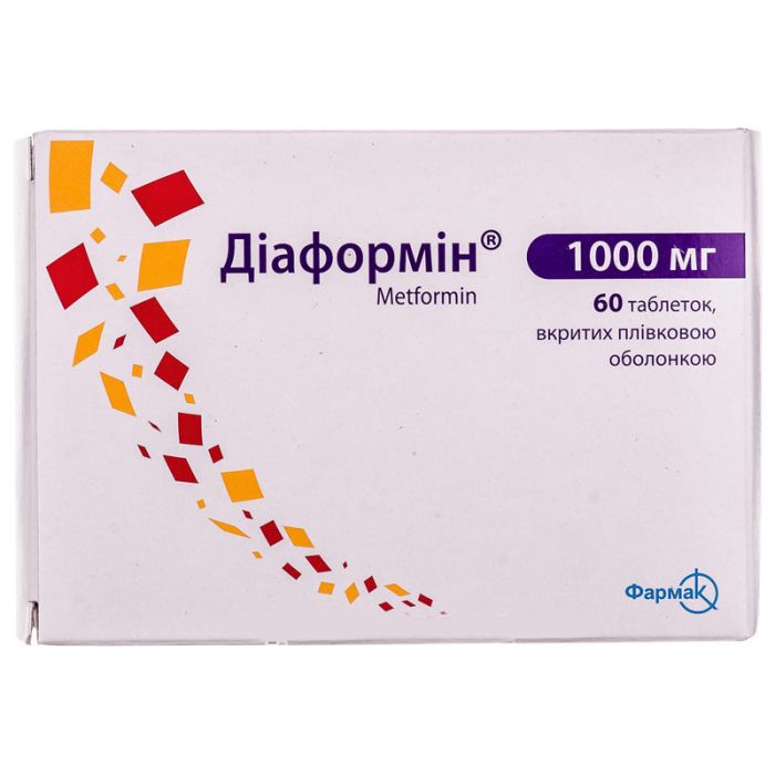 Діаформін 1000 мг таблетки №60 купити
