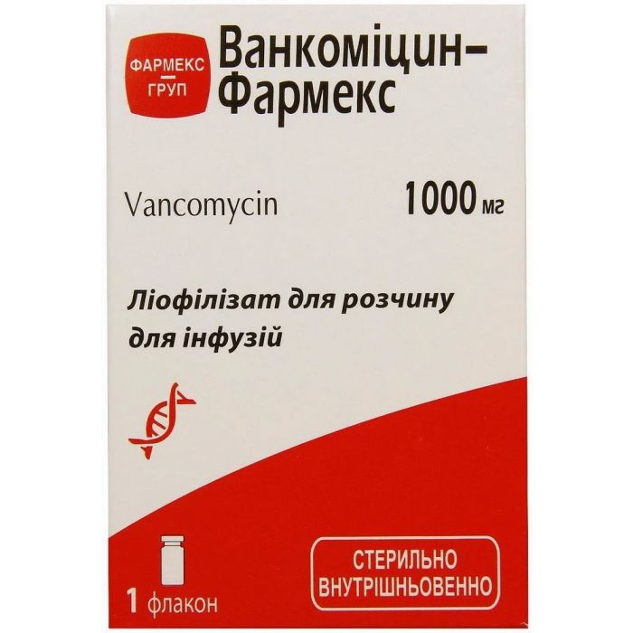 Ванкомицин-Фармекс 1000 мг раствор для инъекций №1 в Украине