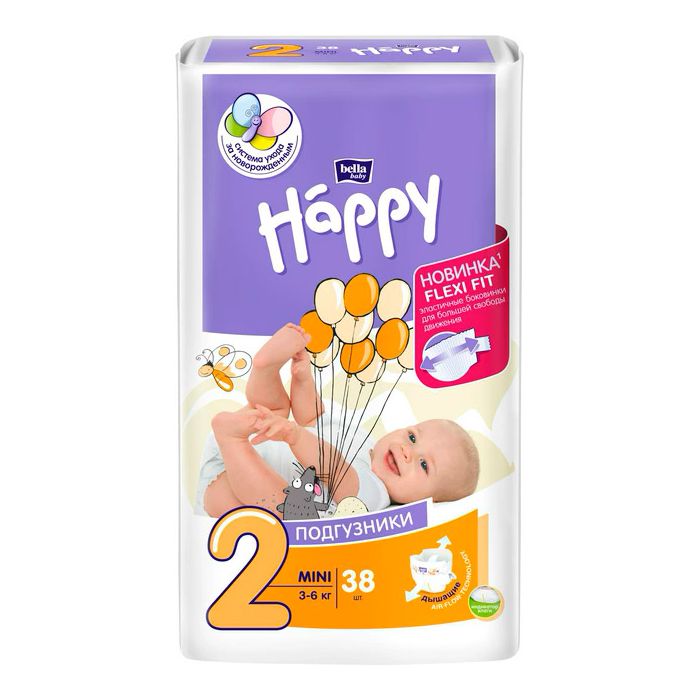 Підгузки Happy Mini, р. 2 (3-6 кг), 38 шт. ADD