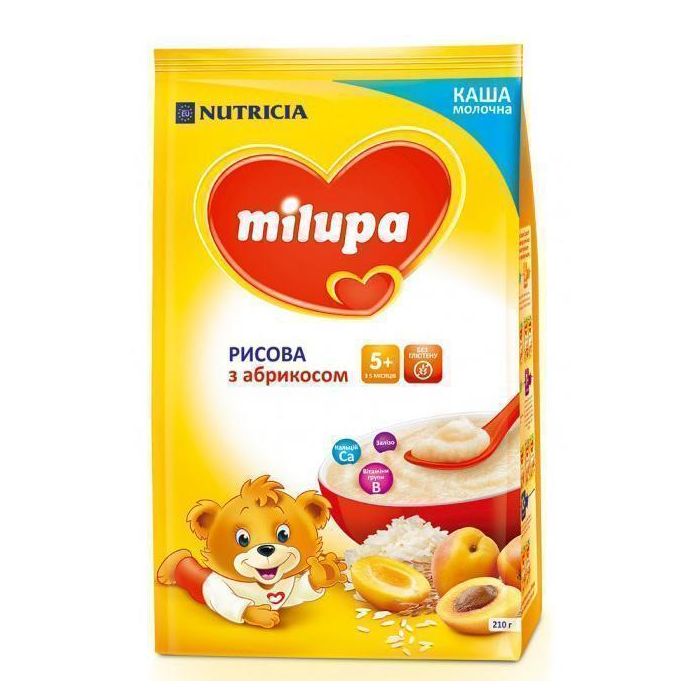 Каша Milupa молочна рисова з абрикосом (з 6 місяців) 210 г в інтернет-аптеці