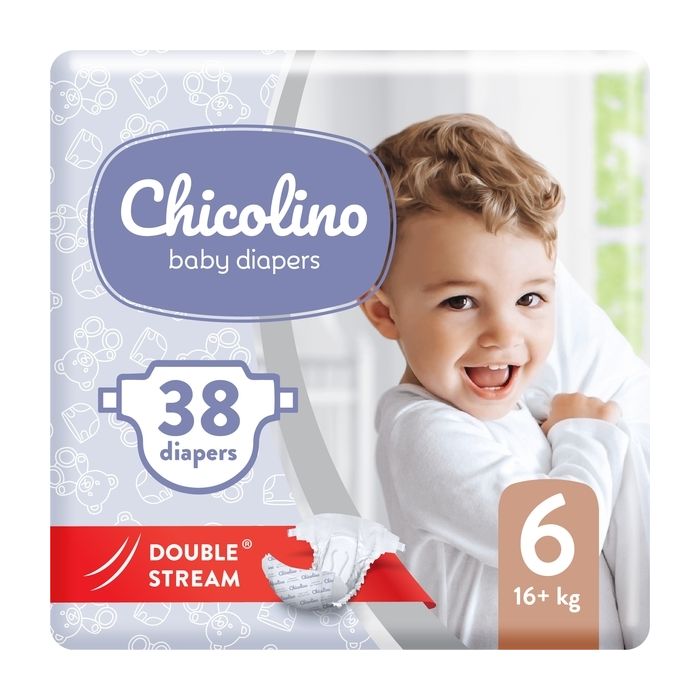 Підгузники дитячі Chicolino Джамбо 6 (16+кг) 38 шт. купити