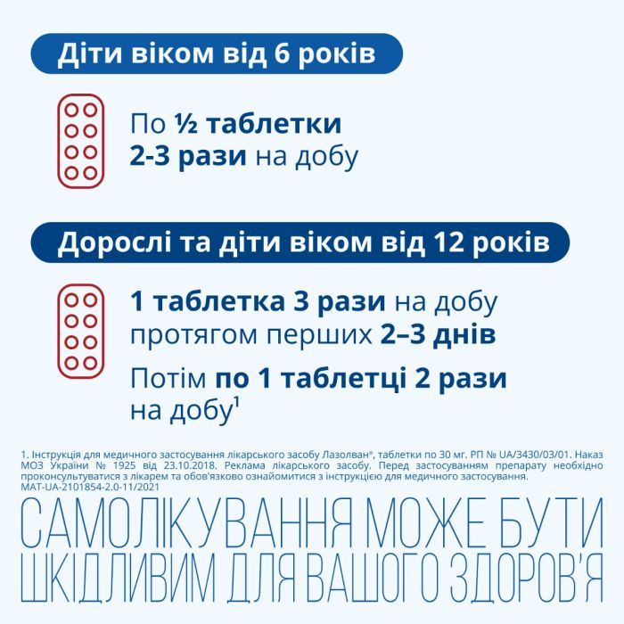 Лазолван 30 мг таблетки №50