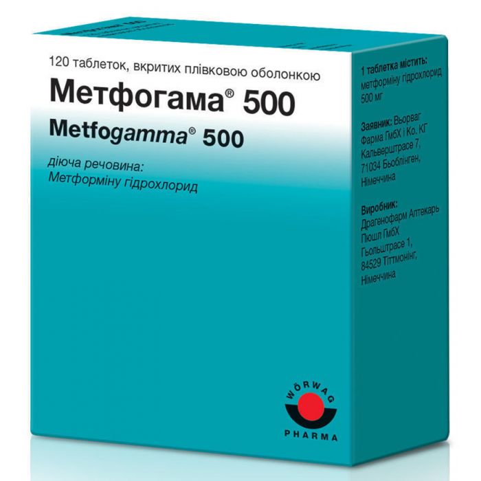 Метфогама 500 мг таблетки №120  фото