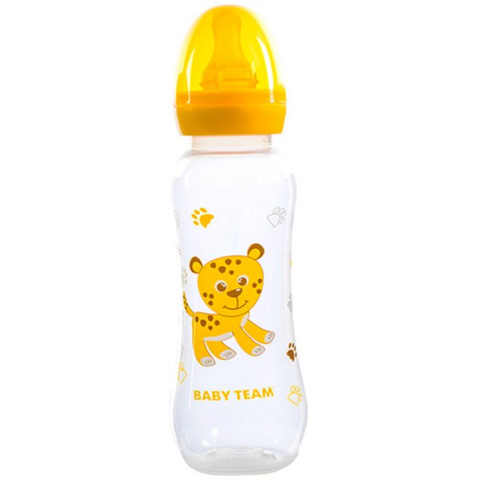 Пляшечка для годування Baby Team з латексною соскою, 0+, 250 мл, в асортименті (1310) недорого