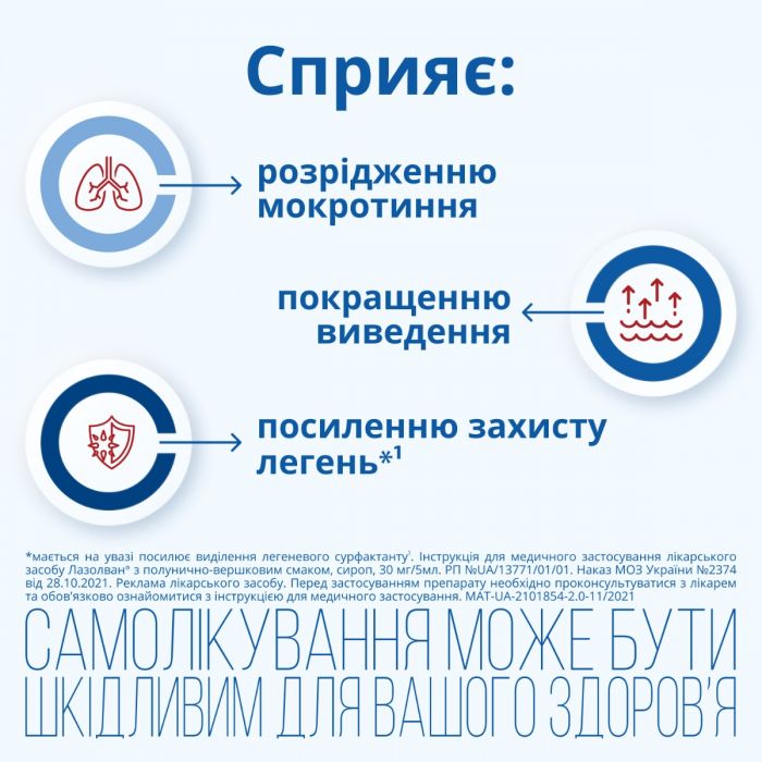 Лазолван 30 мг/5 мл сироп з полунично-вершковим смаком 200 мл