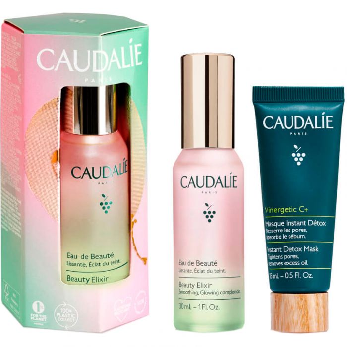 Набор Caudalie (Кодали) Beauty Elixir Detox (Vinergetic C Эликсир для лица 30 мл + Маска детокс 15 мл) купити