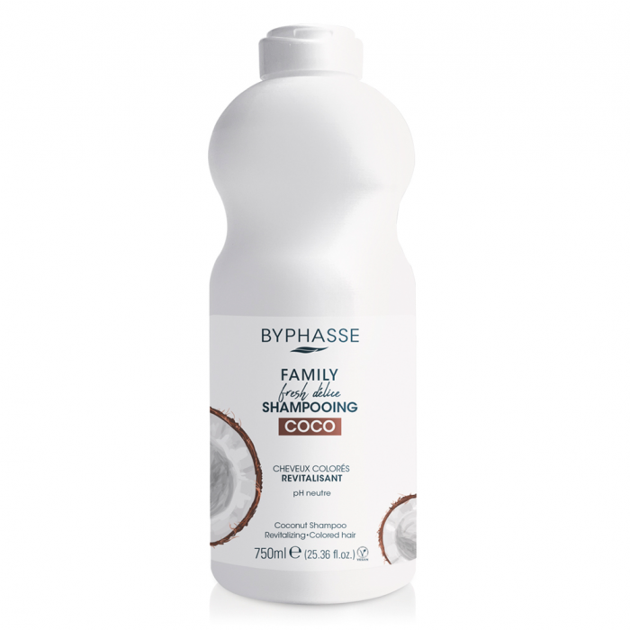 Byphasse Family Fresh Delice шампунь для фарбованого волосся з кокосом 750 мл в інтернет-аптеці