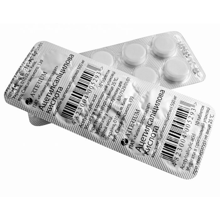 Ацетилсаліцилова кислота 0,5 г таблетки №10 в інтернет-аптеці