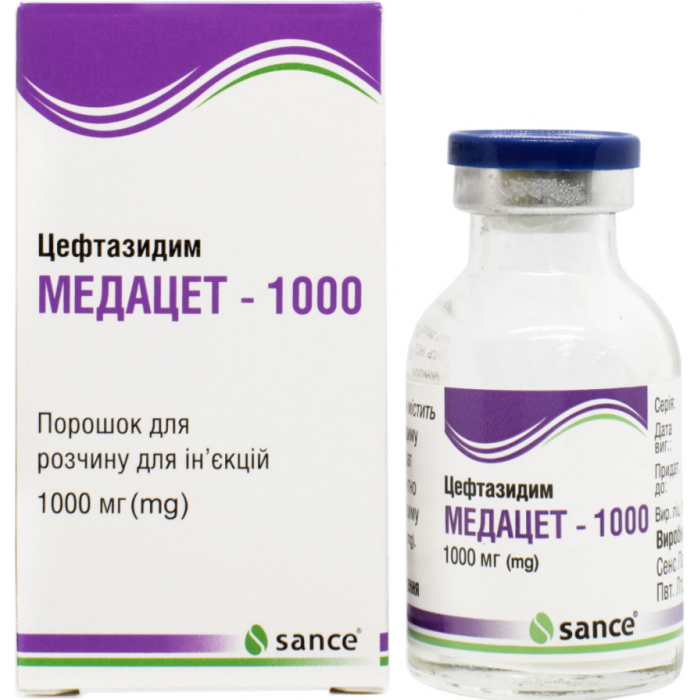 Медацет 1000 мг порошок для розчину для ін'єкцій флакон №1 в інтернет-аптеці
