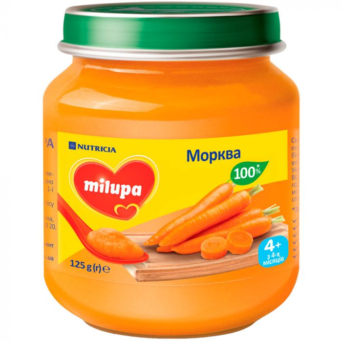 Пюре Milupa Морковь, с 4 месяцев, 125 г цена