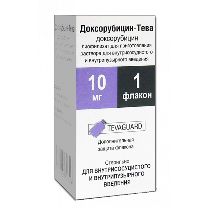Доксорубіцин-Тева 10 мг ліофілізат для розчину 5 мл флакон №1 в інтернет-аптеці