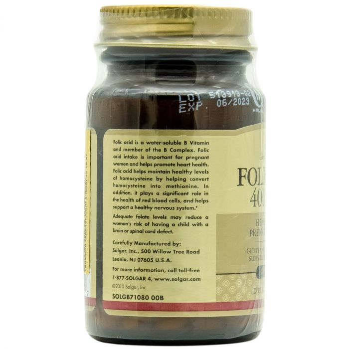 Solgar (Солгар) Folate Folic Acid (Фолат Фолієва кислота) 400 мкг таблетки №100