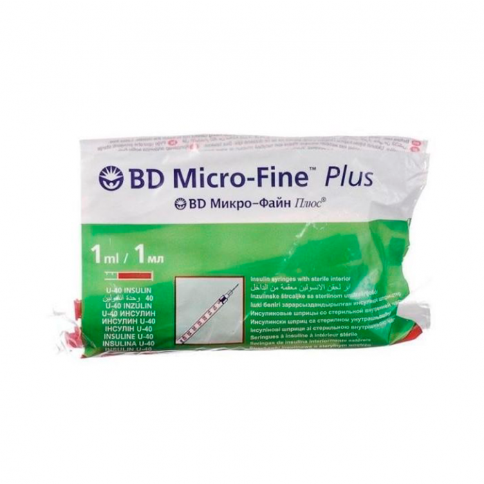 Шприц інсуліновий BD Micro Fine Plus 0,5 мл U-100 G-29 ADD
