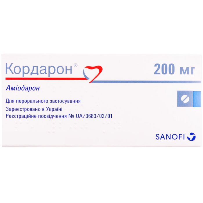 Кордарон 200 мг таблетки №30 в аптеці
