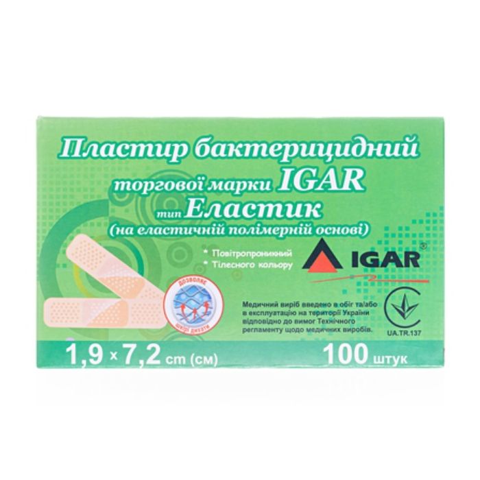 Лейкопластир бактерицидний Igar Еластик 2,5х7,6 см №100 в Україні