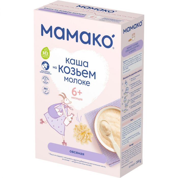 Каша Мамако молочна вівсяна на козячому молоці, 200 г в Україні