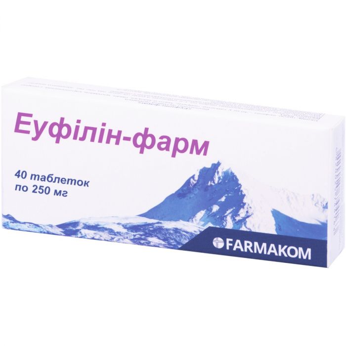 Еуфілін-фарм 0,25 г таблетки №40 в інтернет-аптеці