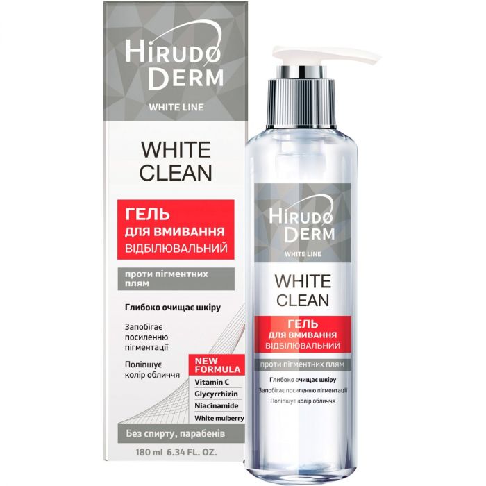 Гель для вмивання Hirudo Derm White Line Clean відбілюючий, 180 мл в інтернет-аптеці