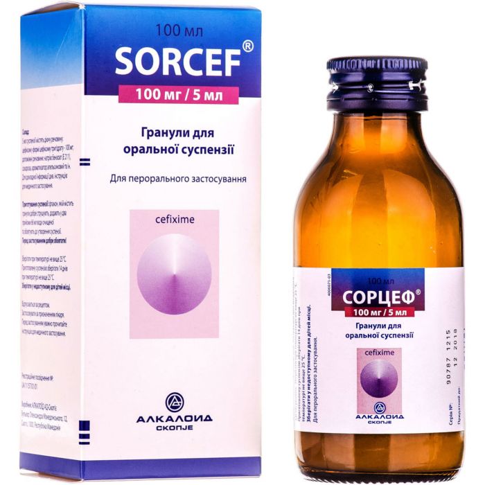 Сорцеф 100 мг/5 мл гранули для оральної суспензії 100 мл в інтернет-аптеці