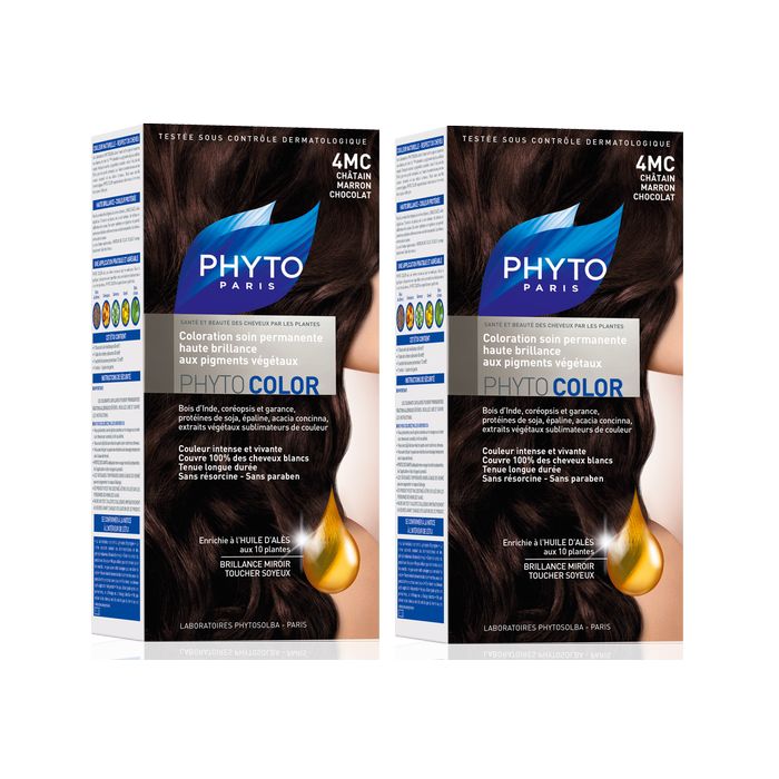 Набір Крем-Фарба Phyto Phytocolor 4MC (шатен шоколадно-каштановий) *2 друга в подарунок фото