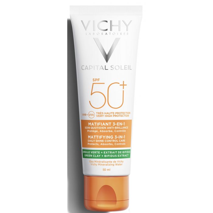 Крем Vichy Capital Soleil Сонцезахисний матуючий 3 в 1 для жирної проблемної шкіри SPF50 50 мл недорого
