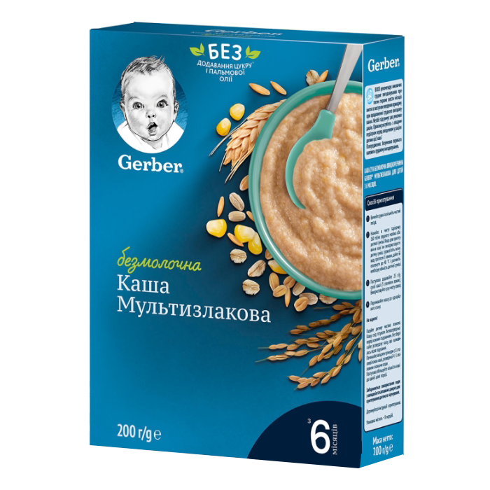 Каша Gerber безмолочна швидкорозчинна мультизлакова з 6 місяців 200 г купити