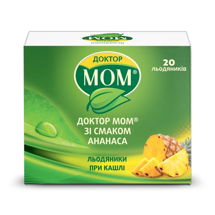 Доктор Мом льодяники при кашлі зі смаком ананаса 20 шт в Україні