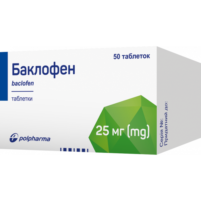 Баклофен 25 мг таблетки №50 в інтернет-аптеці