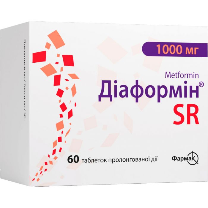 Диаформин SR 1000 мг таблетки №60 в аптеке