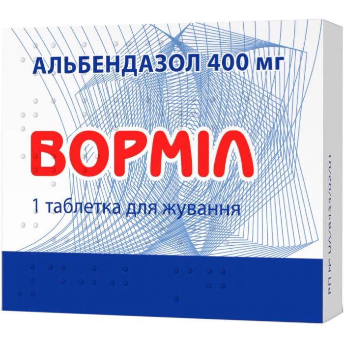 Ворміл 400 мг таблетки жувальні №1 фото
