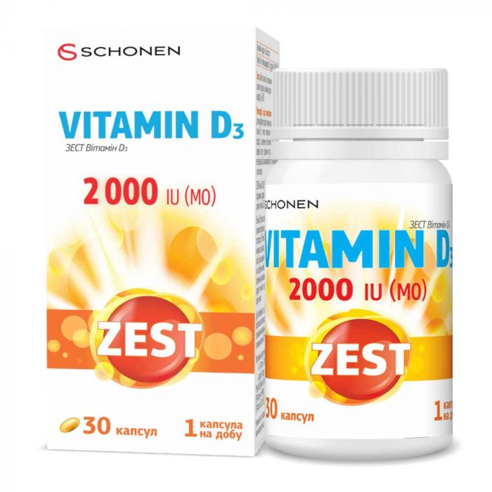 Вітаміни Zest Vitamine D3 2000 МО капсули №30 замовити
