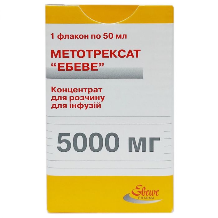 Метотрексат Ебеве концентрат для інфузій 100 мг/мл, 50 мл (5000 мг) флакон №1 фото