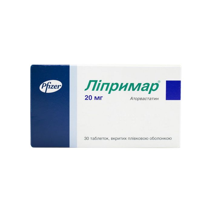 Ліпримар 20 мг таблетки №30  в інтернет-аптеці