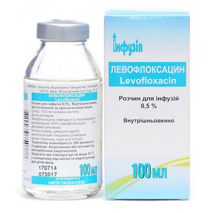 Левофлоксацин 0,5% розчин для ін'єкцій 100 мл №1 недорого