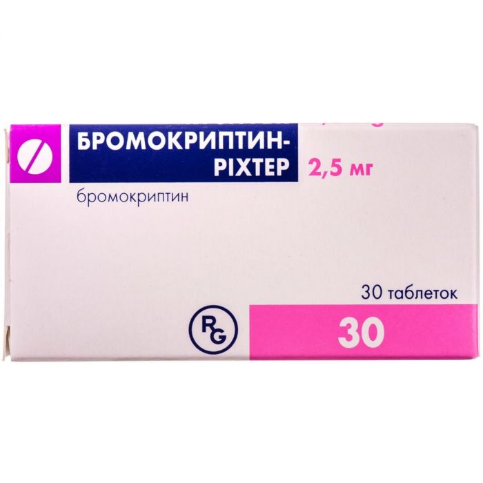 Бромокриптин-Ріхтер 2,5 мг таблетки №30 купити