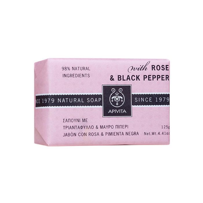 Мило Apivita з трояндою і чорним перцем 125 г ціна