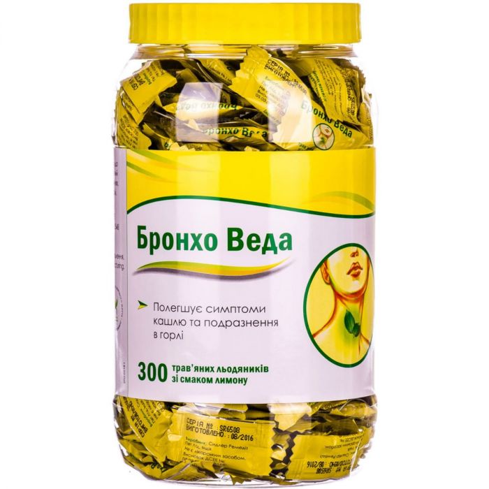 Бронхо Веда льодяники зі смаком лимону №300 в Україні