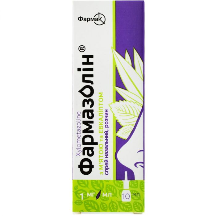 Фармазолін з м'ятою та евкаліптом 1 мг/мл спрей назальний 10 мл в аптеці
