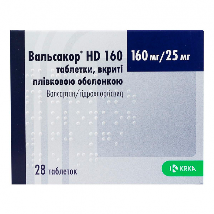 Вальсакор HD 160 мг/25 мг таблетки №84   замовити