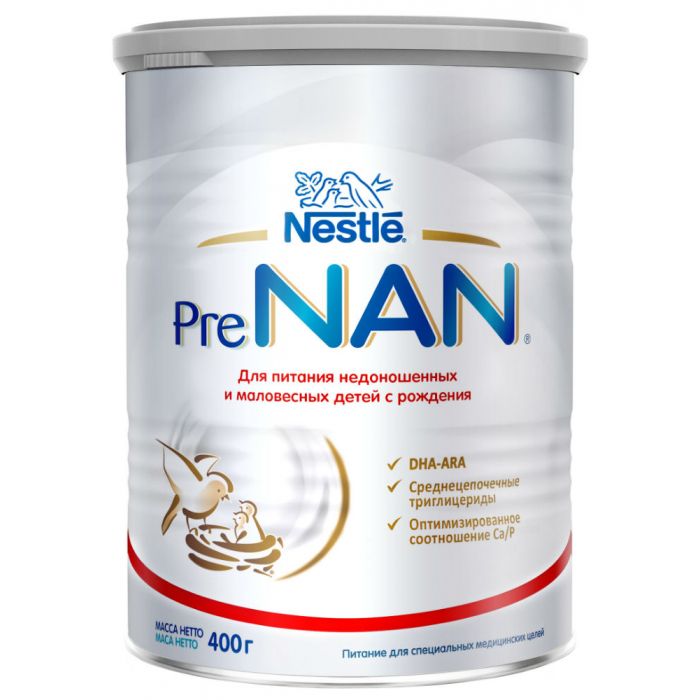 Суміш молочна Nestle PreNAN для недоношених дітей та дітей з малою вагою, 400 г ADD
