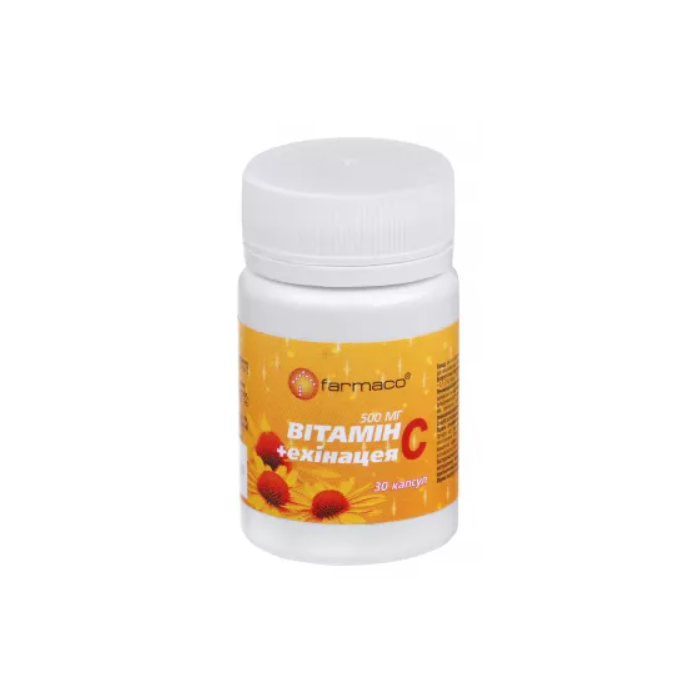 Вітамін С 500 мг + Ехінацея 50 мг капсули №30 ADD