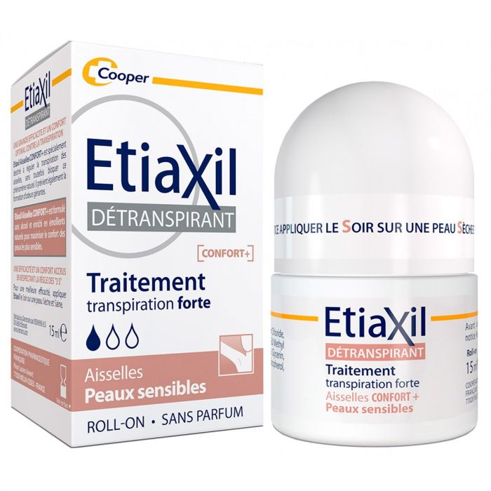 Дезодорант-антиперспірант Etiaxil Confort Plus від підвищеного потовиділення для чутливої шкіри, без спирту, 15 мл фото