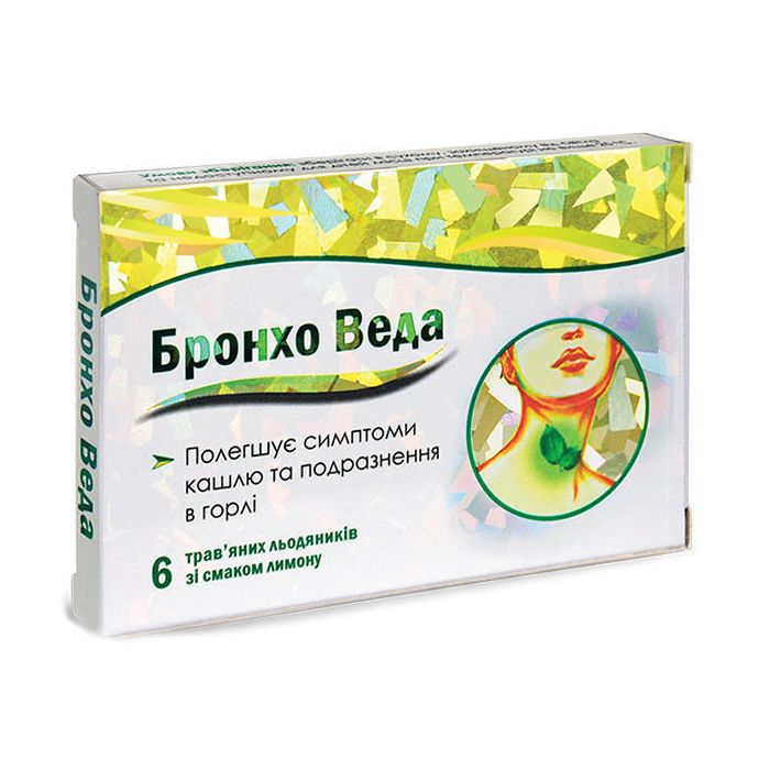 Бронхо Веда льодяники зі смаком лимону №6 - фото №1 Бронхо Веда льодяники зі смаком лимону №6 в аптеці