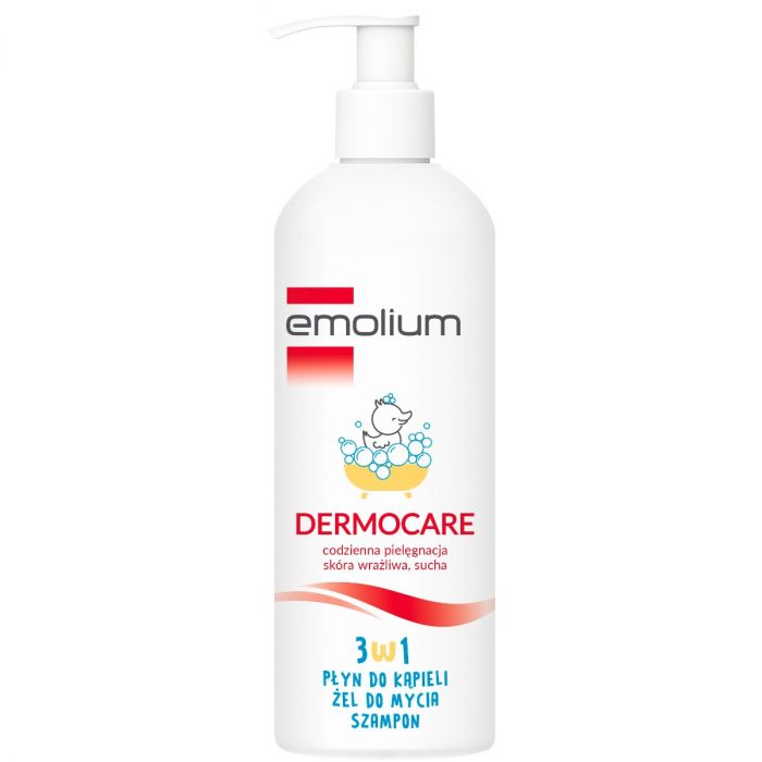 Шампунь-гель Emolium (Емоліум) Dermocare для купання 3 в 1 гіпоалергенний, 400 мл купити