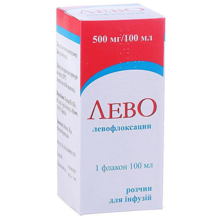 Левофлоксацин 500 мг/100 мл раствор для инфузий 100 мл №1 в интернет-аптеке